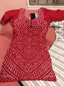 Used FullFlare AnarkaliKurti+RajasthaniPrint Kurti