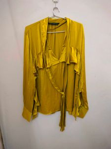 Zara Ruffle Wrap Top (Size L)