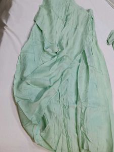 Mint Green Embroidered Stylist Dress/orange
