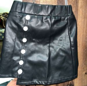 Black Faux Leather Mini Dress