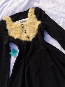 ❤️‍🔥Korean Black Dress w/ Fur Detail❤️‍🔥
