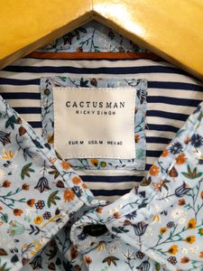 Light Blue Floral Printed Shirt (Men&#39;s)