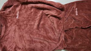 Mauve Wool Blend Night Suit