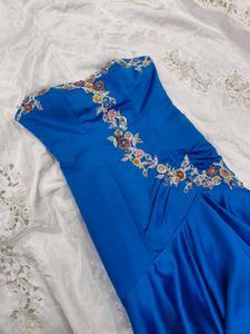 Elegant Blue High Low Dress