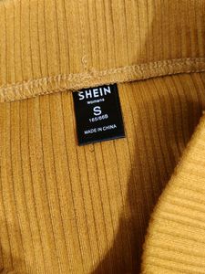 Shein Mustard Yellow Casual Mini Skirt (Women&#39;s)