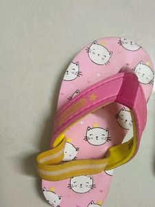 Cutewalk By Babybug Flipflop With Kitty Print