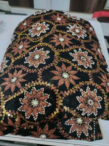 Party Wear Black Full Work Saare