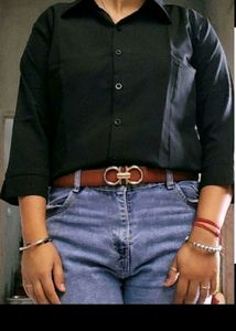 Black Formal Shirt For Women Girls