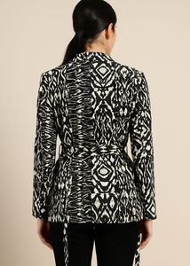 Black And White Printed Blazer