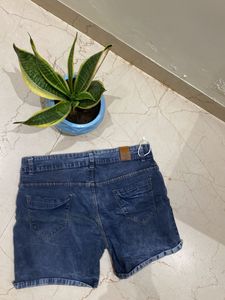 Denim Shorts with Lace Detail