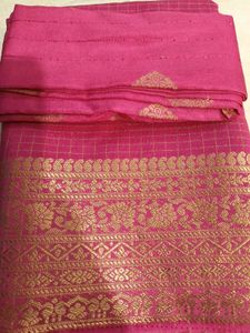 Pink & Gold Saree
