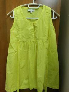 Bright Yellow-Green Sleeveless Cotton Top