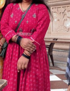 Rose Pink A Lime Kurta