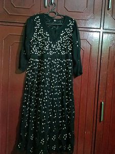 Anarkali Black Gotta Pati And Chikenkari Kurta