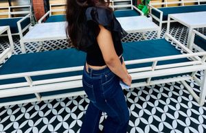 Chic Black Ruffle Sleeve Top