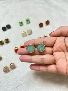 Beautiful Real Stone Stud Earring
