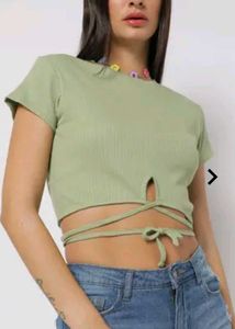 Stylish Sage Green Crop Top