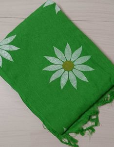 2 Shades Green 💚 Pure Cotton Saree