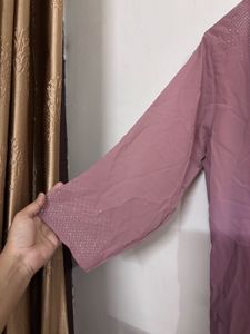 Dusty Rose Embellished Chiffon Topper