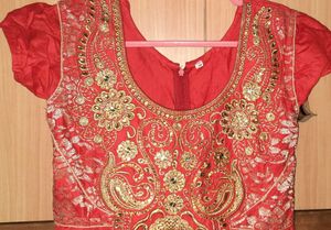Red Embroidered Kurta