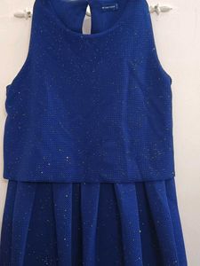 NAVY BLUE COLOR PARTY WEAR FROCK WITH LINING