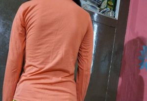 Girls Full T-shirt in Coral Colour