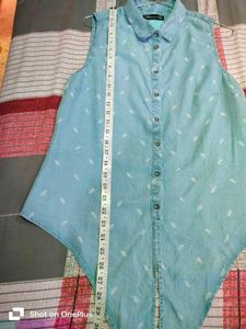 Blue Denim Sleeveless Top