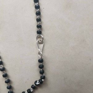 Pure Silver Beautiful Green &amp; Pink CZ Mangalsutra