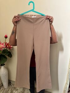 H&amp;M Beige Flared boot cut pants