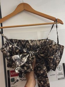 Abstract Print Multi Wear Tie-Front Crop Top