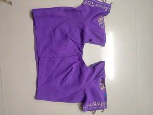 PURPLE COLOUR SAREE WITH BLOUSE