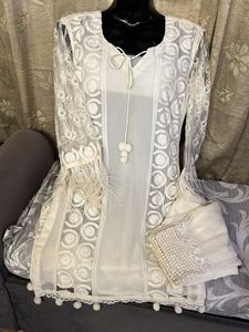 White Embroidered Kurta Set