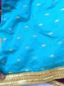 Purple-Blue Paisley Gharara Set