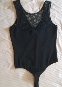 Forever 21 Black Bodysuit With Net
