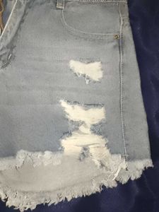 Denim Ripped Shorts