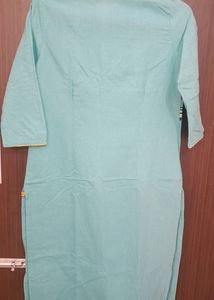Lime Yellow And Teal Blue Kurta