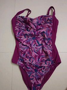 Purple Floral One Piece Swimsuit
