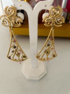 Statement Earrings With Tiny Stones