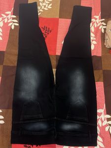 Black Faded Denim Jeans Skinny Ankle Fit