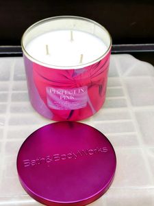 Bath &amp; Body Works Perfect In Pink 3-wick Candle