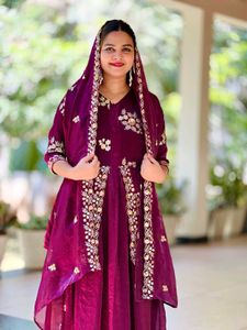 Partywear Gown With Shawl