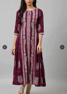 Elegant Purple Printed Kurta