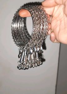 Oxidized Silver Metal Bangles