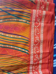 Elegant Orange &amp; Yellow Saree