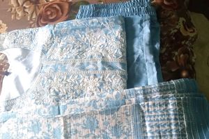 Sky Blue Embroidered Suit