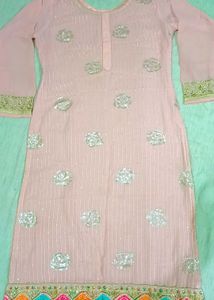 Peach Embroidered Salwar Suit