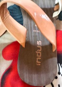 White And coffee brown Colour Flat footwear