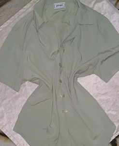 Oversized Green Button Up