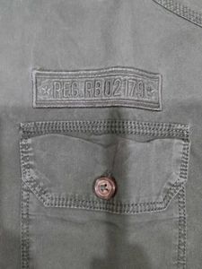 Olive Green Military Style Shirt