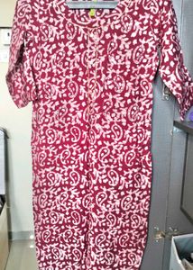 Reddish Maroon Straight Kurti